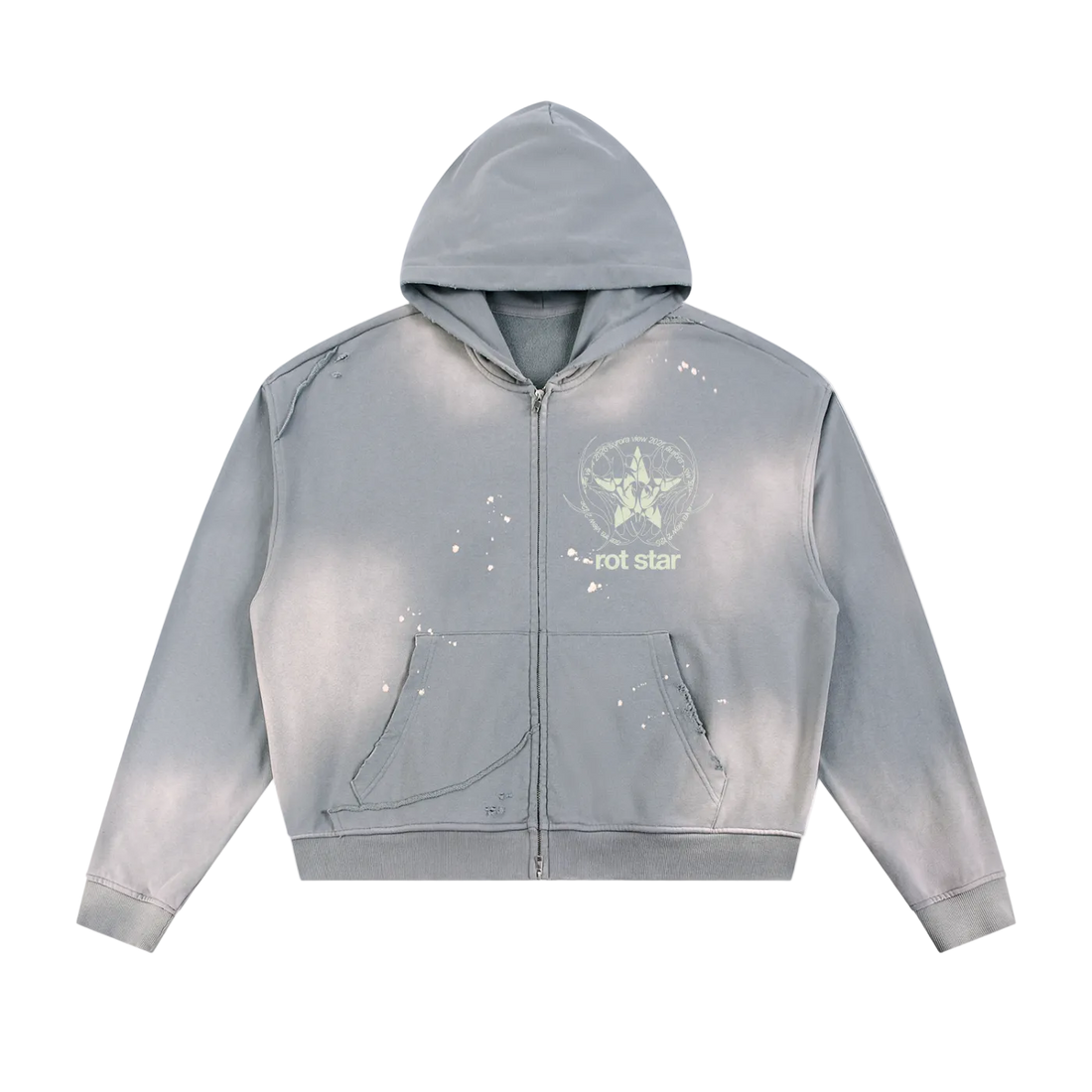 rot star zip hoodie