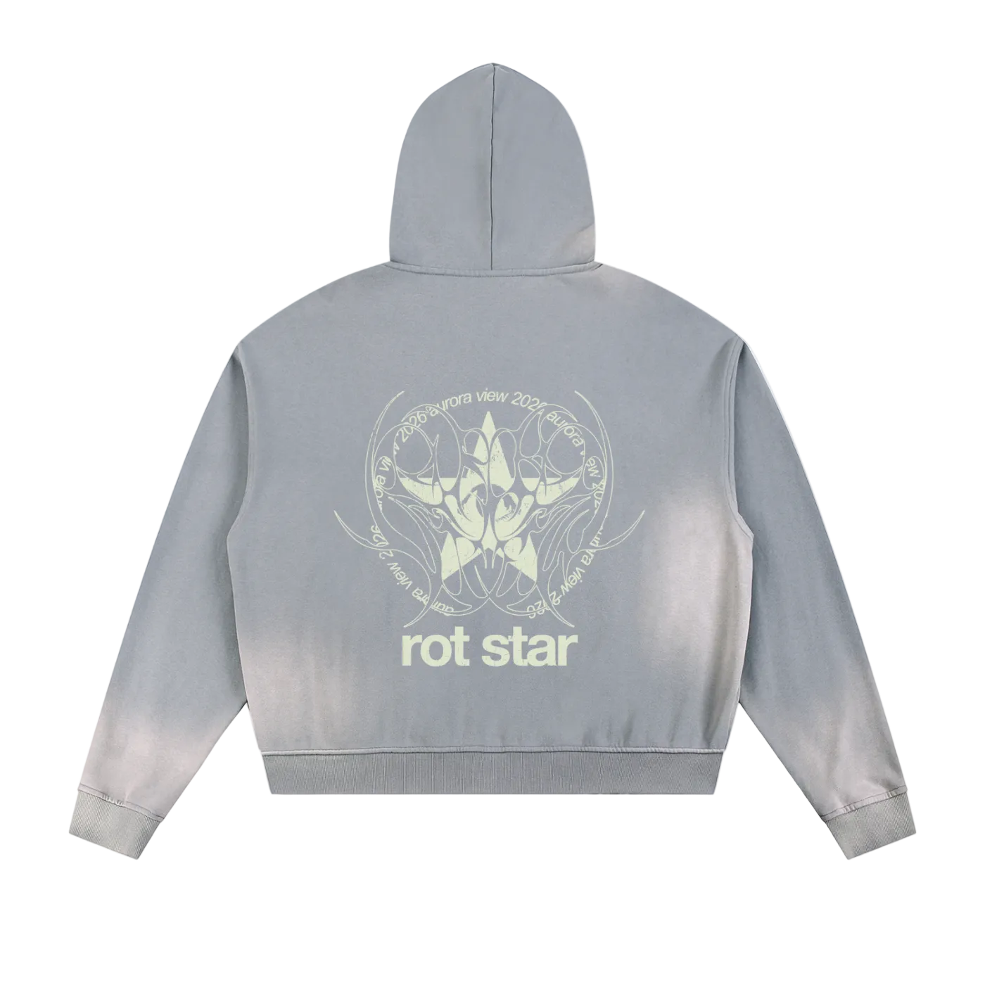 rot star zip hoodie