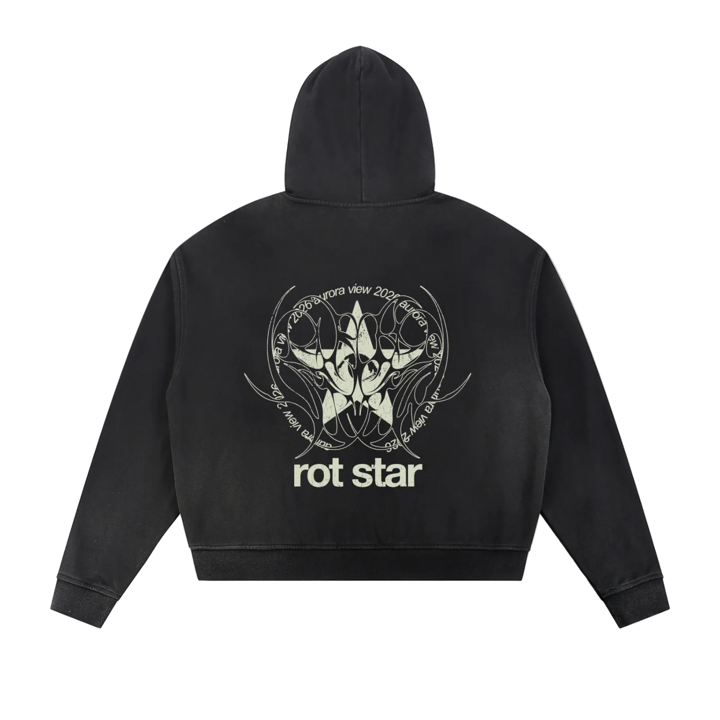 rot star zip hoodie